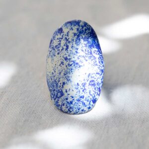 Sculpted Blue Oval Ring