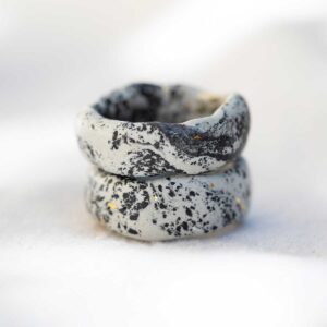 Stack of Two Sculpted Rings. Size 5,5-6.