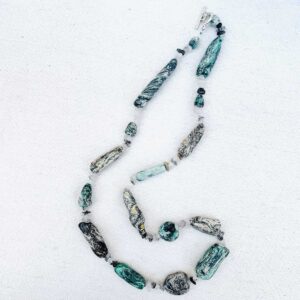 Sculpted Necklace with Glass.